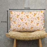 Indigifts Half-N-Half Collection Reindeer Printed Kids Rectangle Pillow Cover
